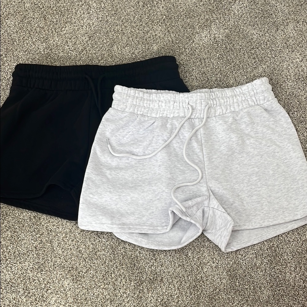 Black and Gray Casual Shorts Set